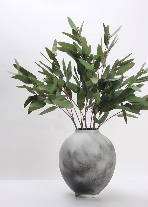 Artificial Eucalyptus Leaves Stem, Lush Green - view 2