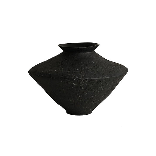 NoirWave Ceramic Vase