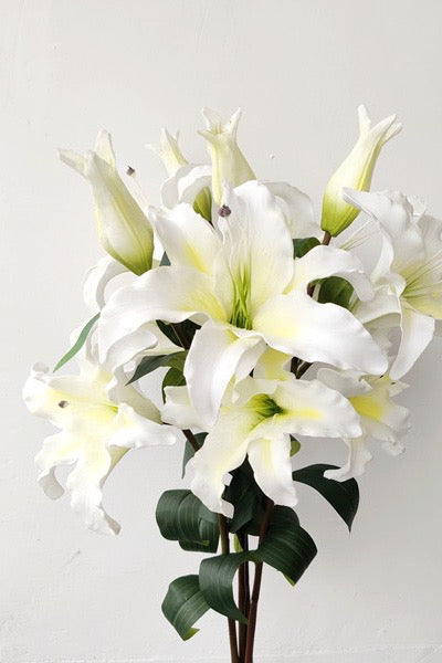White Lily Artificial Flower Stem - 36.6"
