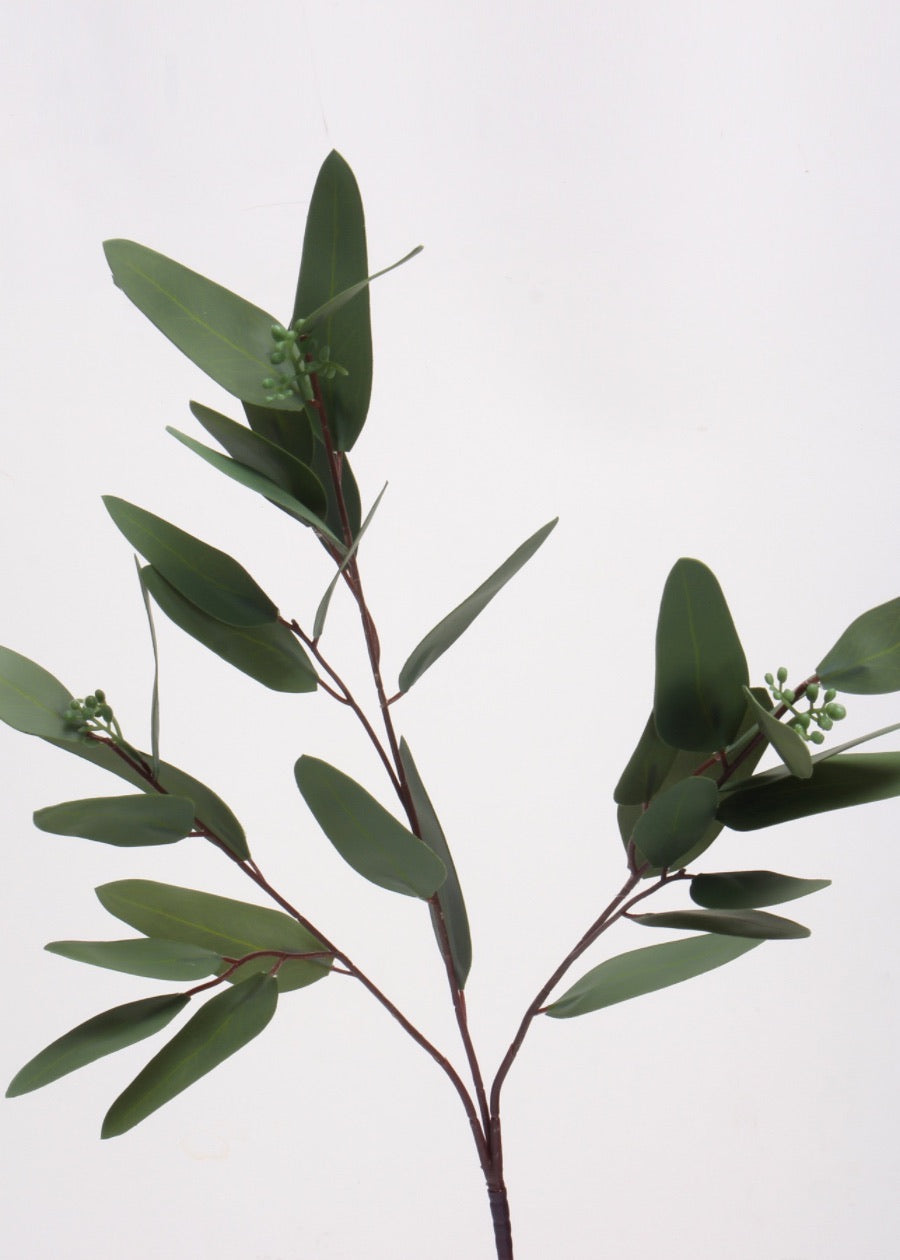 Artificial Eucalyptus Leaves Stem, Lush Green