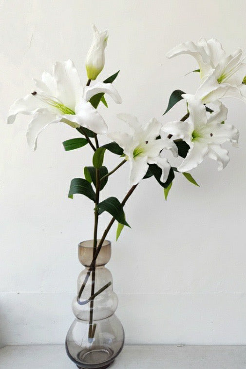 White Lily Artificial Flower Stem - 36.6"