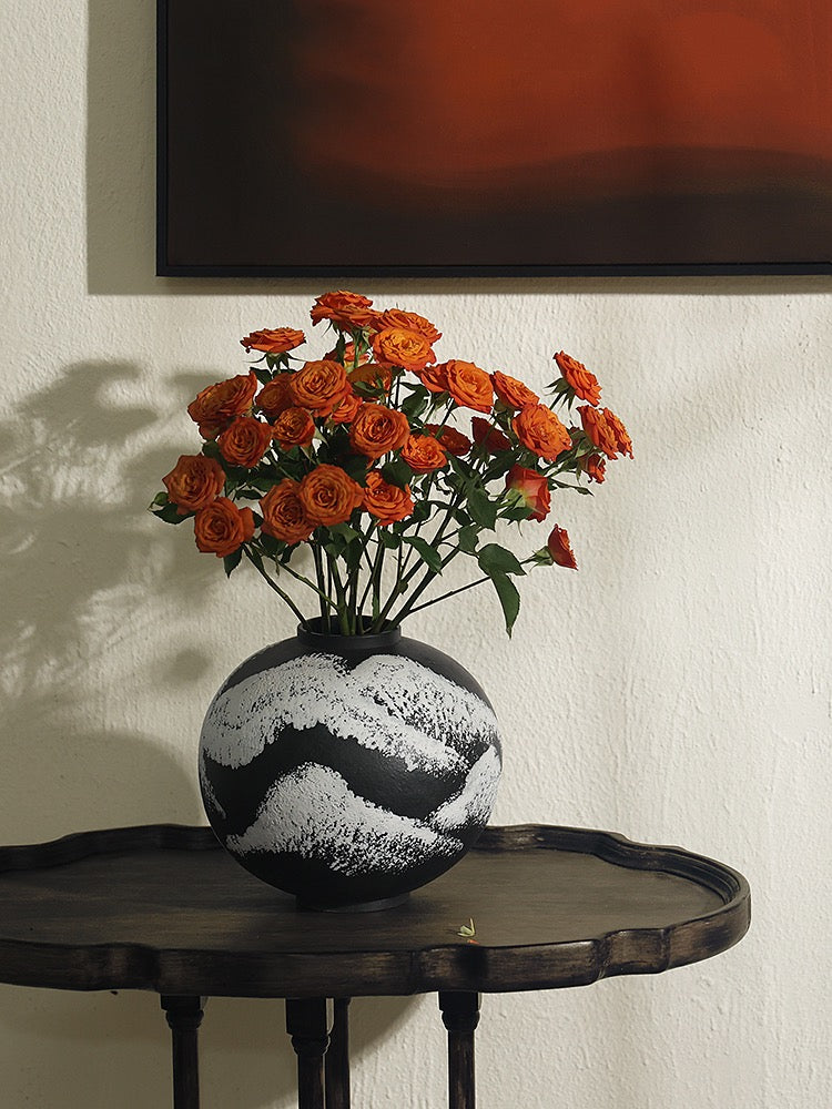 Obsidian Ink Ceramic Vase