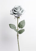 Real Touch Rose Artificial Flower, Grey - 24.4"