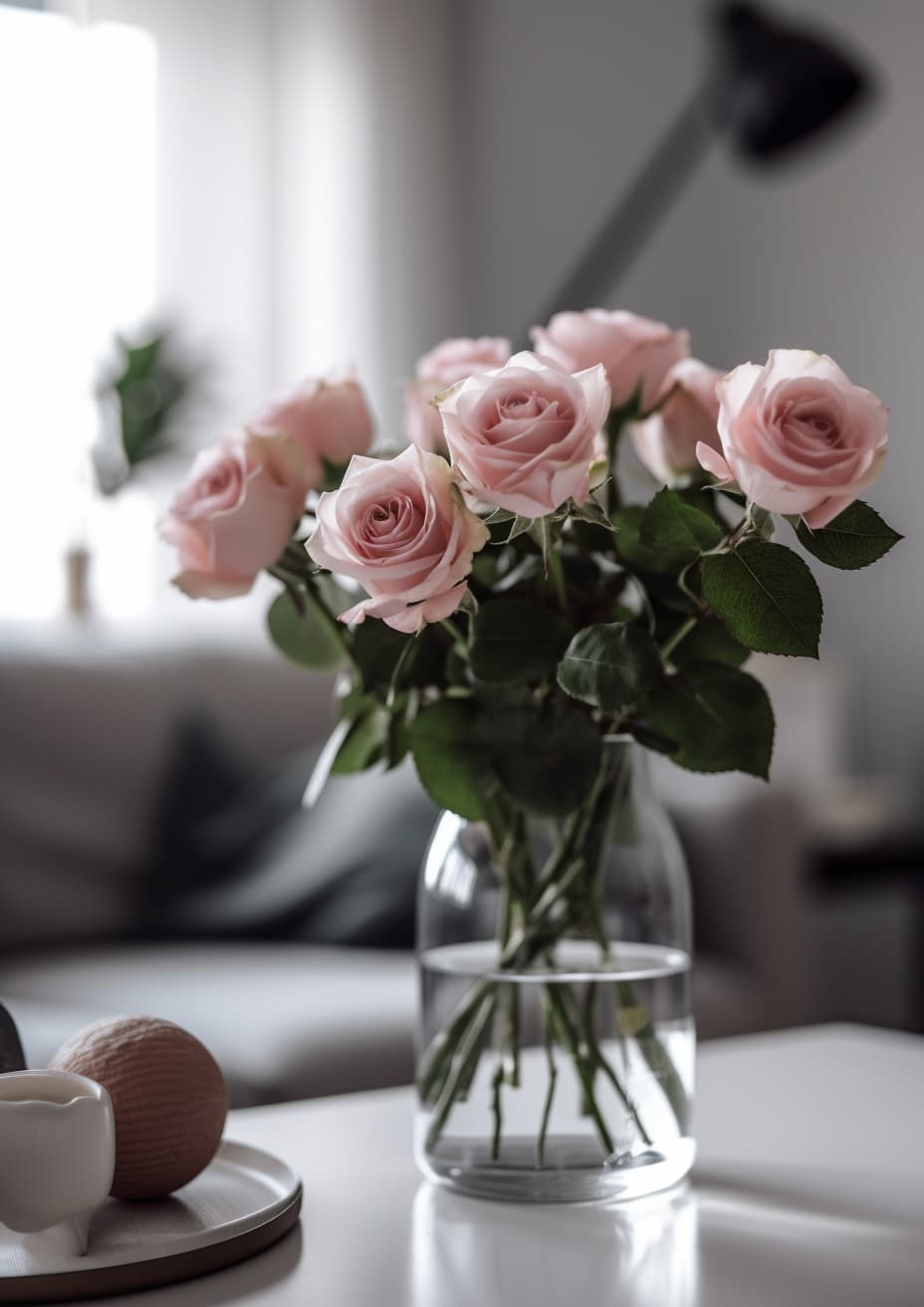 Real Touch Rose Artificial Flower, Pink - 24.4"
