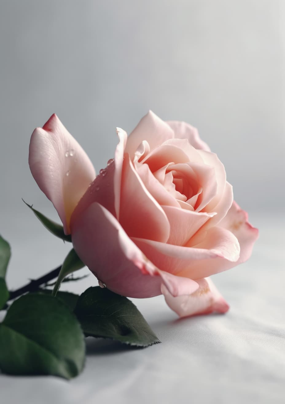 Real Touch Rose Artificial Flower, Pink - 24.4"
