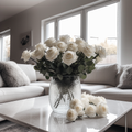 White Rose Artificial Bouquet, 6 Stems - 20"