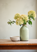 Real Touch Green Hydrangea Arrangement, 4 Blooms - 18"
