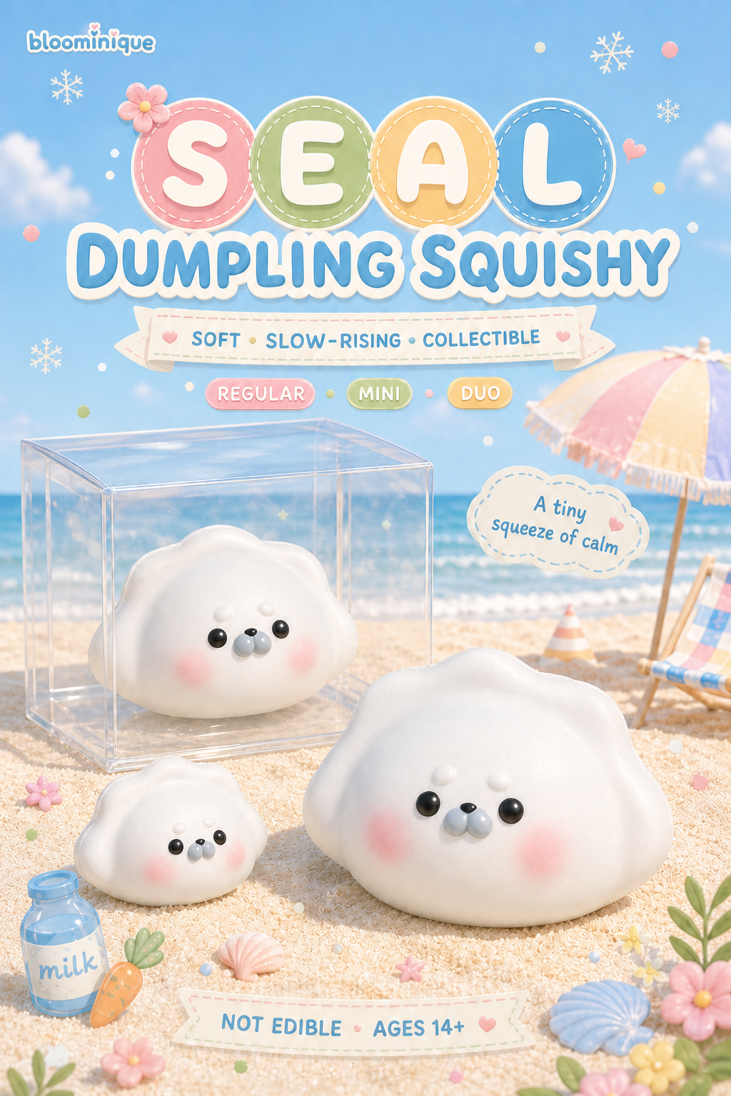 Seal Dumpling Squishies – Regular, Mini or Duo | Bloominique