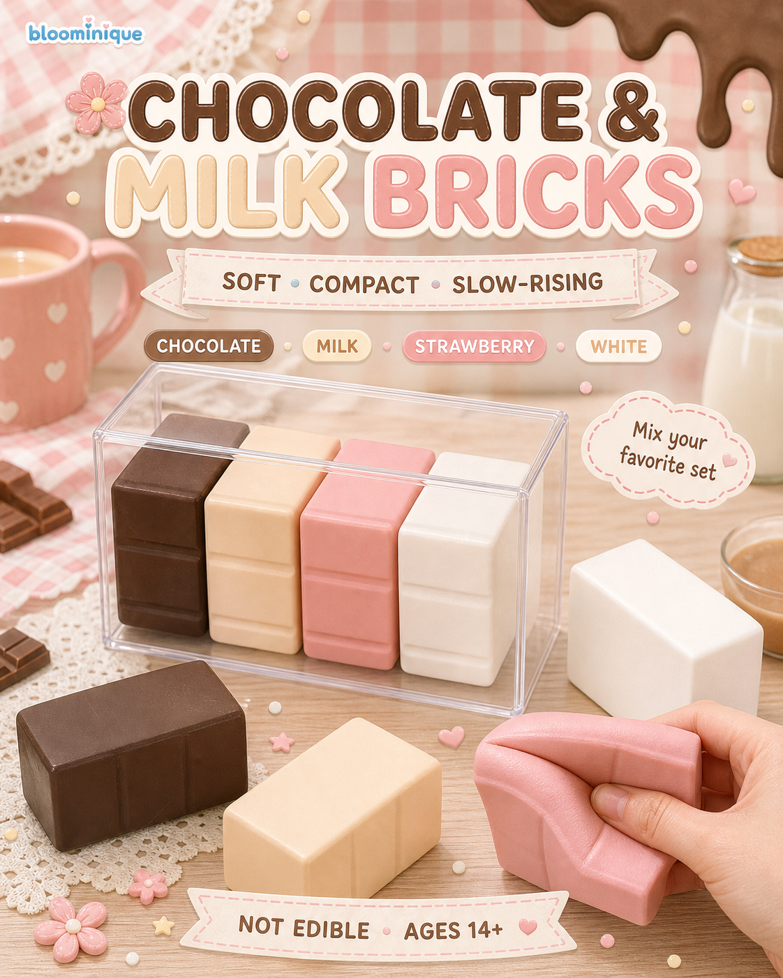 Chocolate & Milk Brick Squishies – Mix Your Set | Bloominique