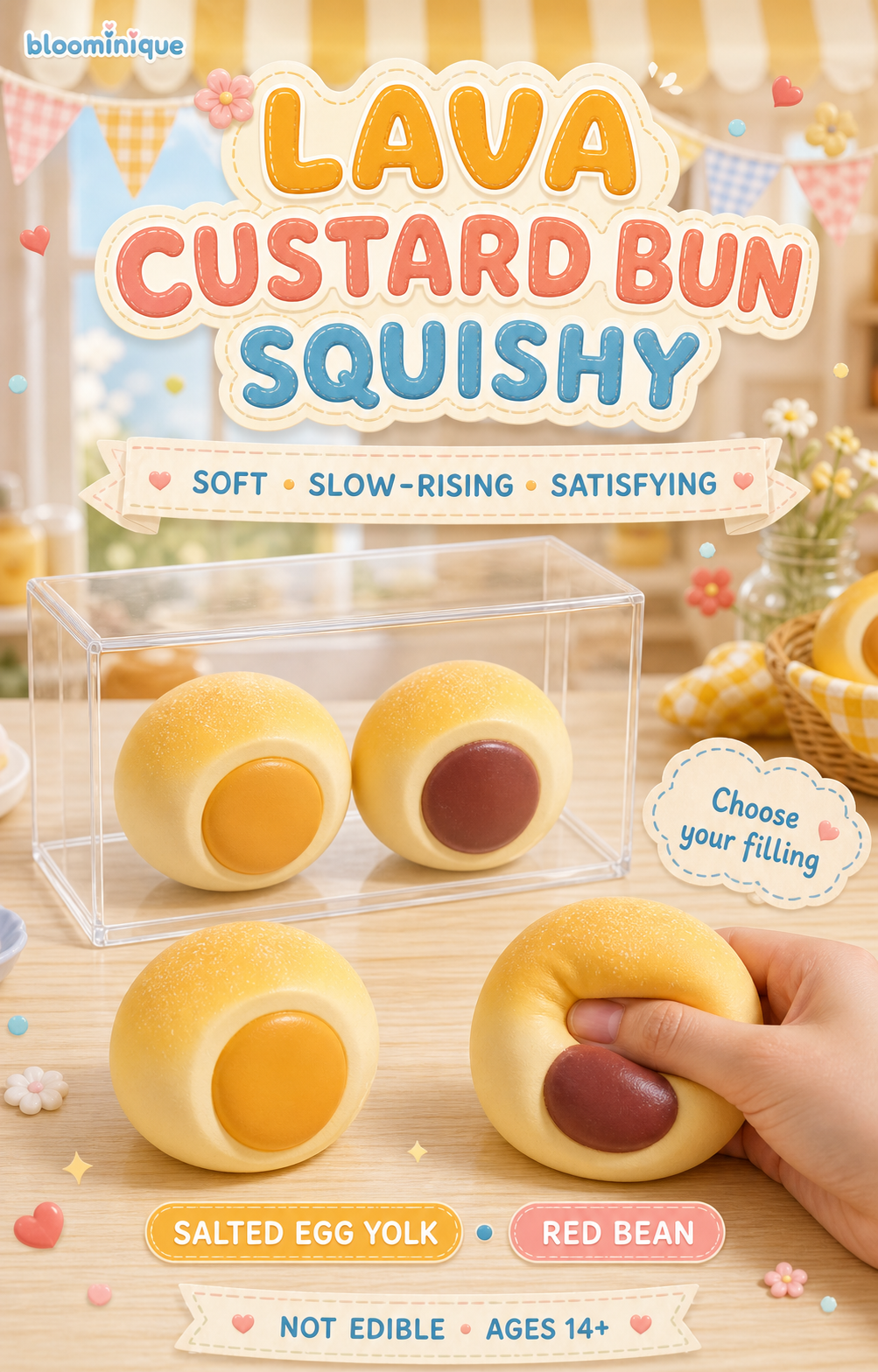 Lava Custard Bun Squishy – Choose Your Filling | Bloominique
