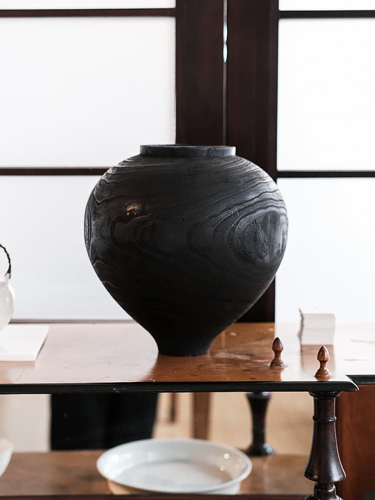 Wood Black Vase