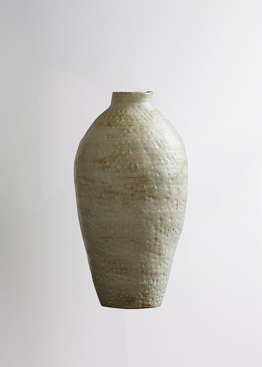 Cream Ceramic Tall Vase