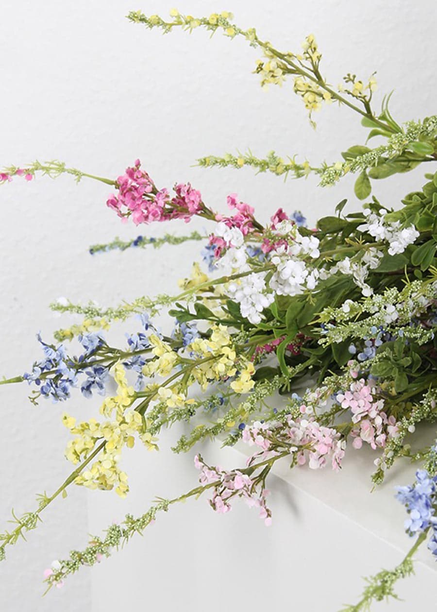 Faux Long Branch with Flowers in Bright Color