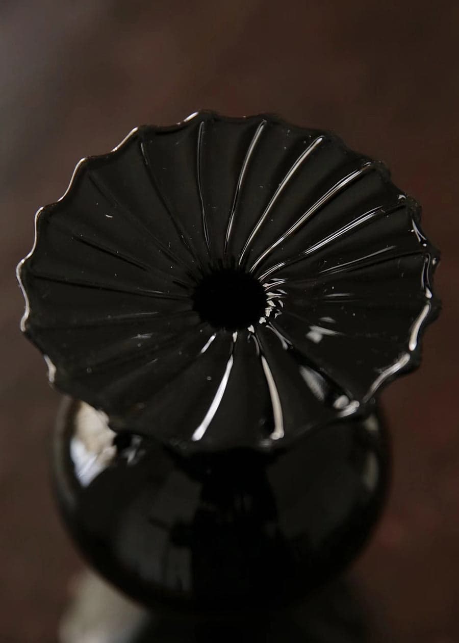 Japanese Black Glass Vase
