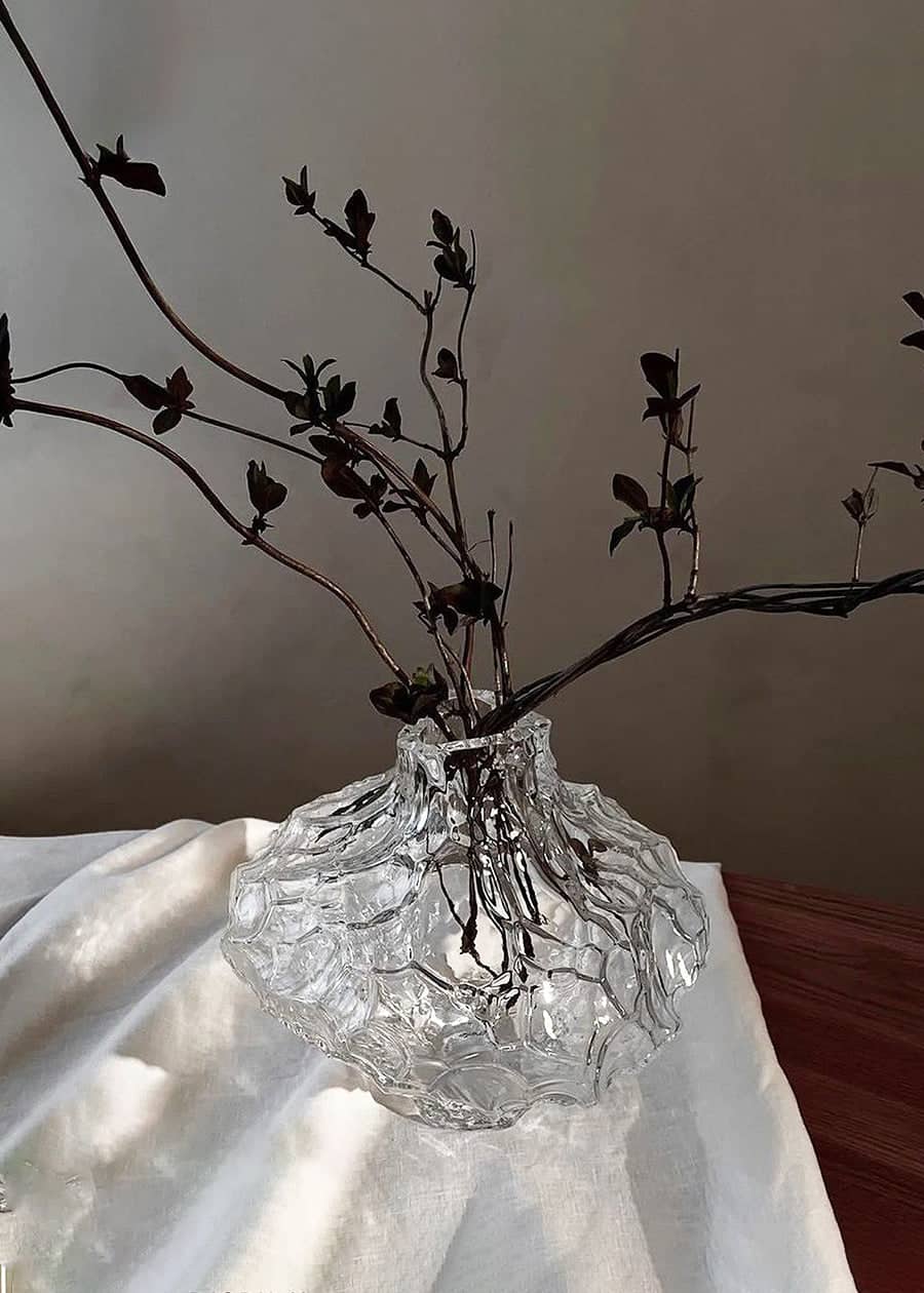  White Transparent Glass Vase
