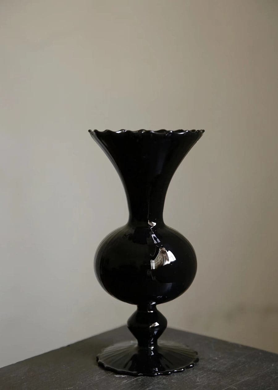 Japanese Black Glass Vase