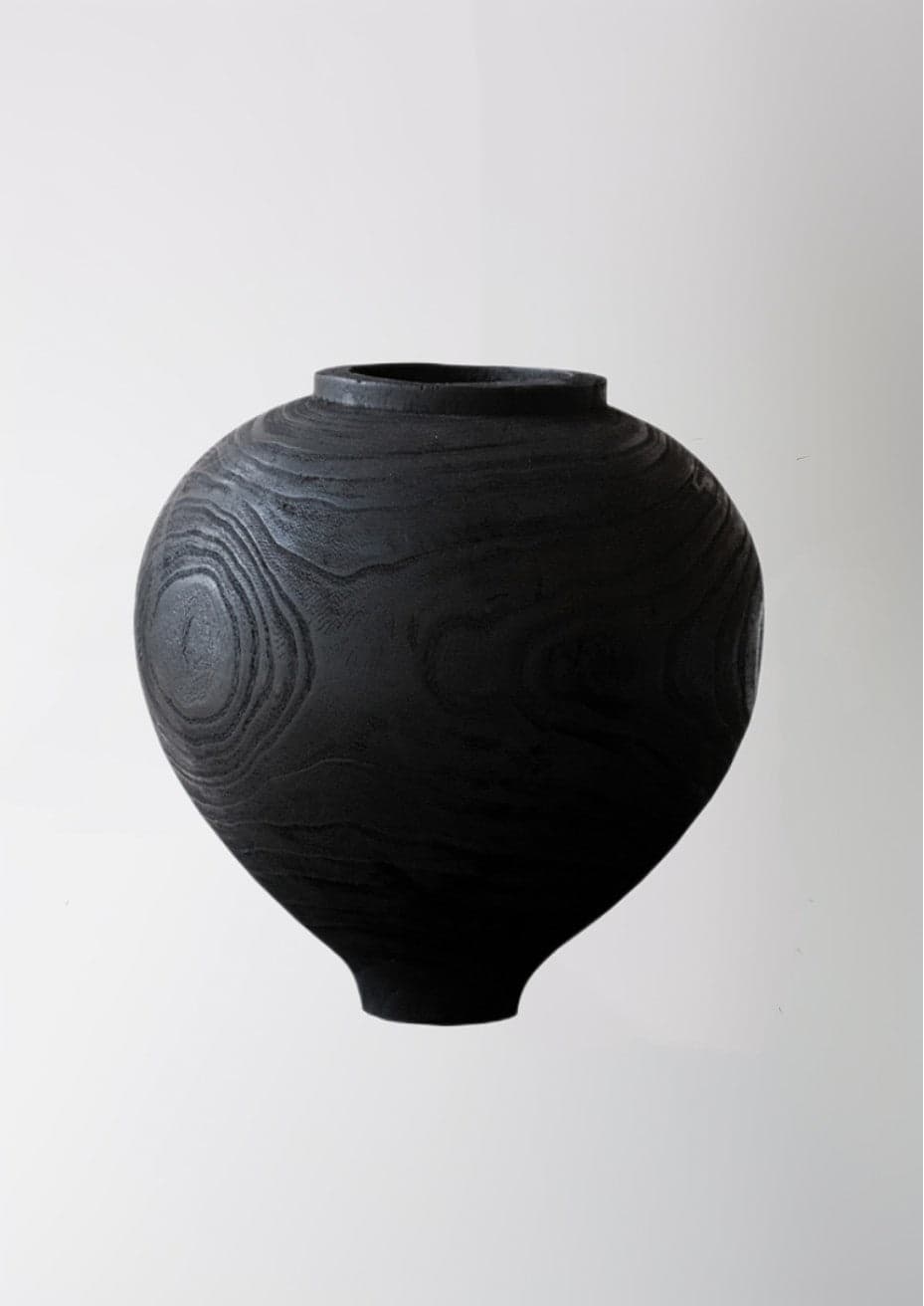 Wood Black Vase
