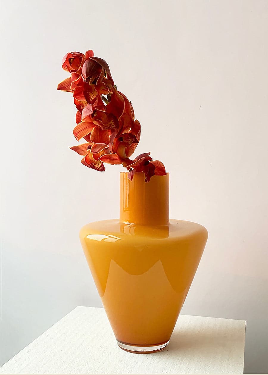 Modern Orange Glass Vase