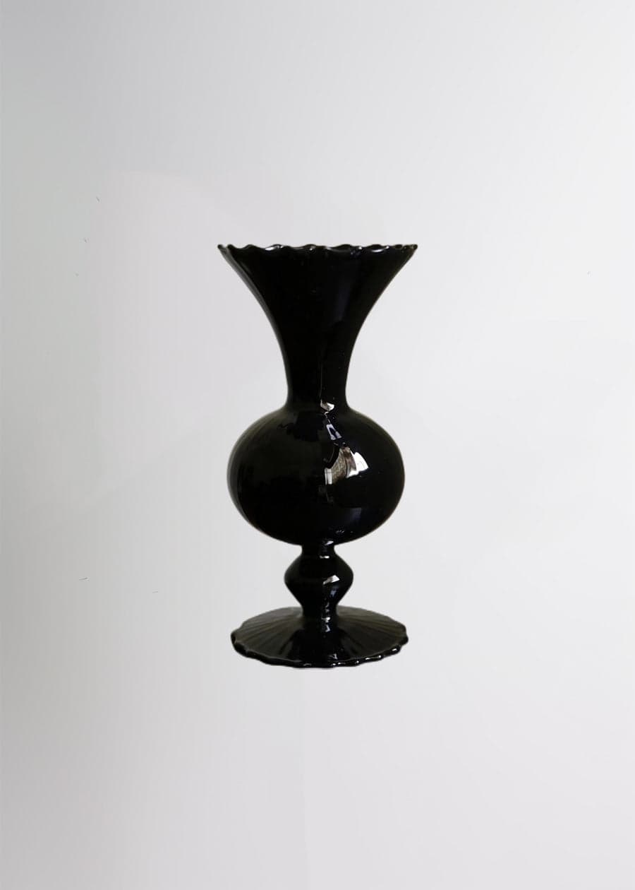Japanese Black Glass Vase